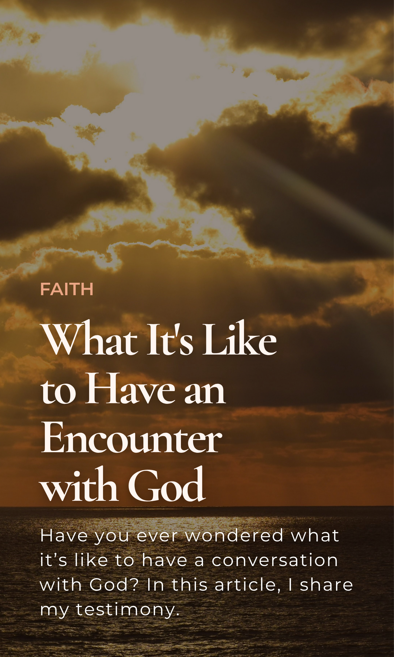 What It’s Like to Have an Encounter with God